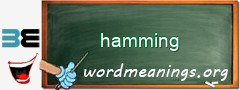 WordMeaning blackboard for hamming